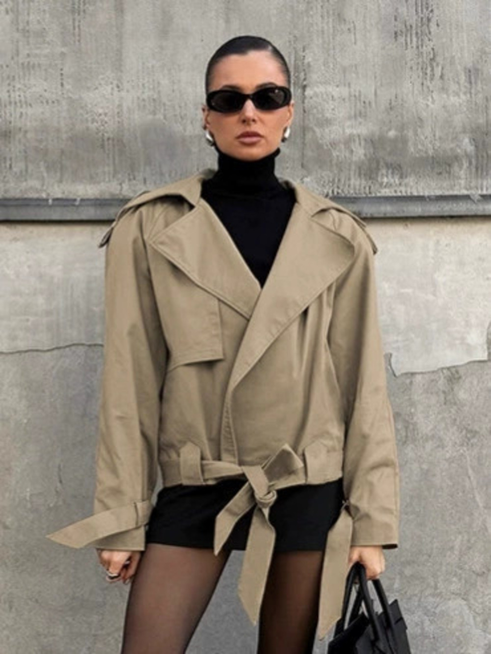 Forever 21 Winter Oversized Khaki Belted Trench Coat